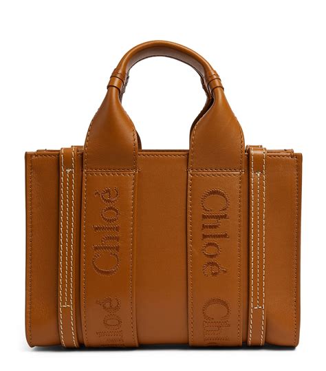 chloe woody tote bag leather